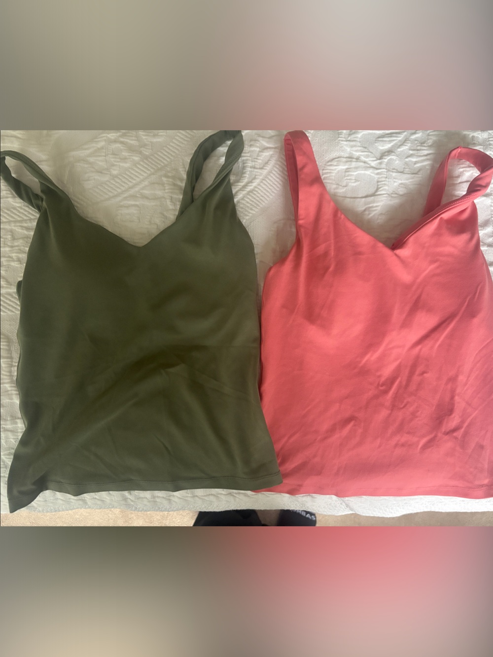 aerie Coral & Olive Green Tank Cami Duo
